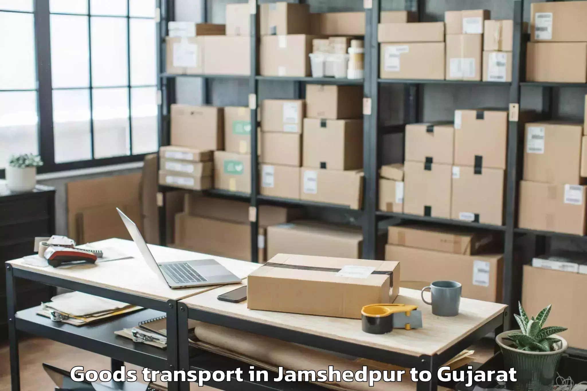 Book Jamshedpur to Sardarkrushinagar Dantiwada Ag Goods Transport Online